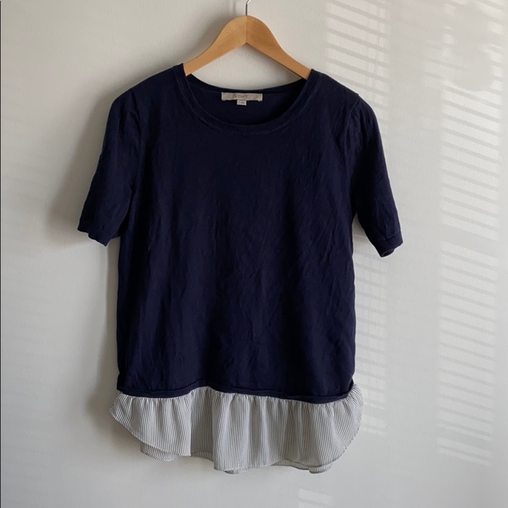 SALE 🙌🏼 LOFT Mixed Media Blouse